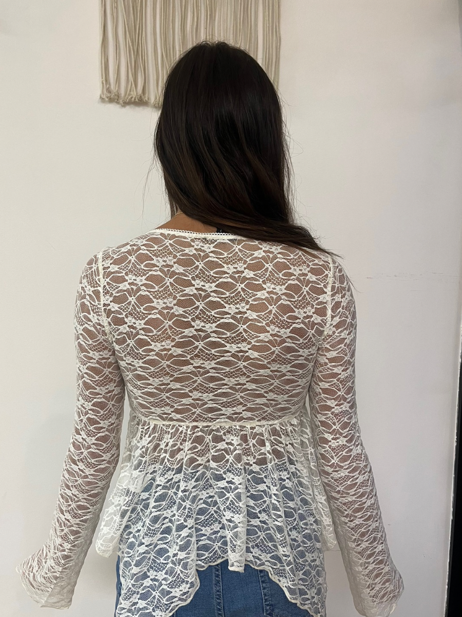 Saige Lace Top - White
