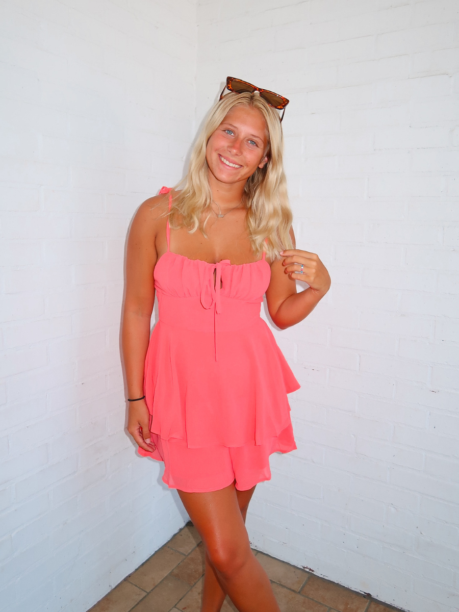 Tulum Romper - Coral