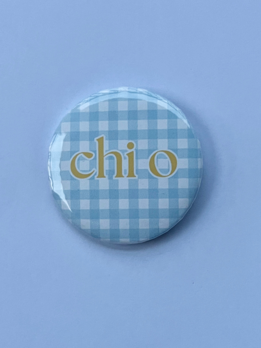 Chi-O Gingham Button - GSU