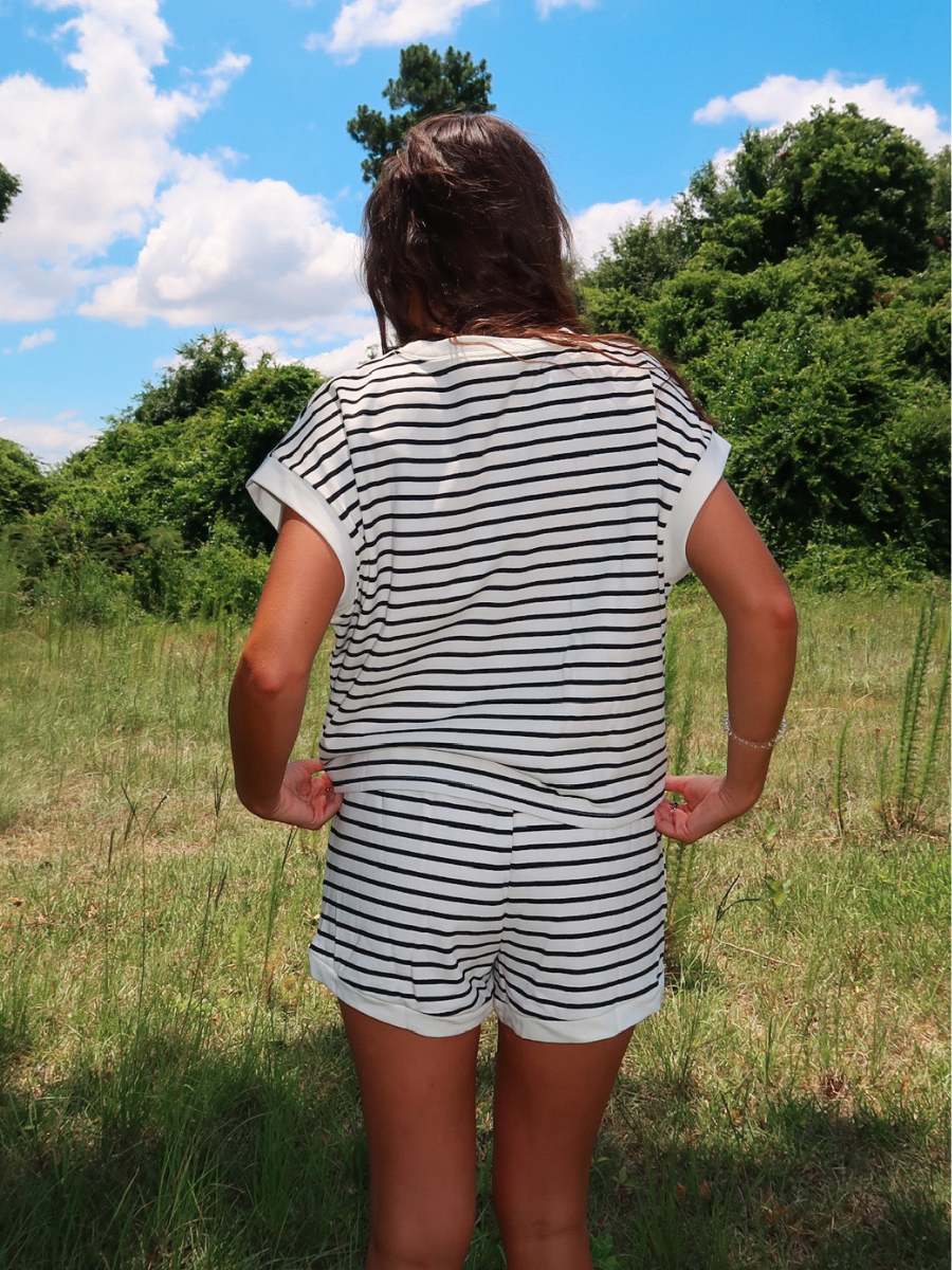 Kira Striped Top - Black/White